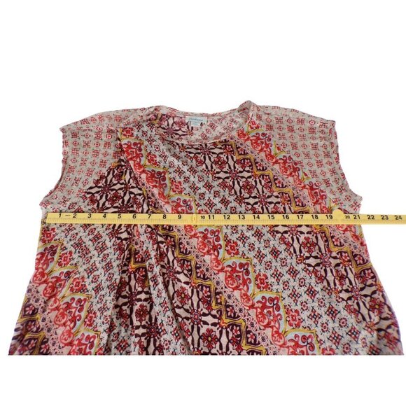 Sundance Josette100% Linen Blouse Top Asymmetrical Boho Marakshprt Size M #650 - Picture 6 of 10